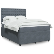 Giroletto a Molle con Materasso Grigio Scuro 160x200 cm Velluto 3294695
