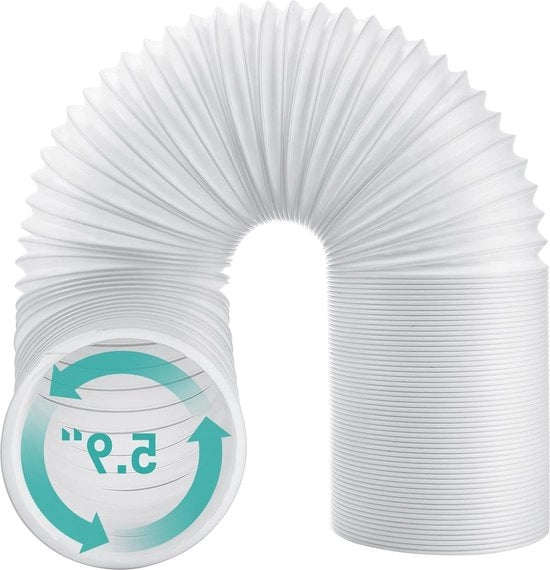 Slang di scarico per climatizzatore 150mm diametro, universale, 59 pollici, tubo di scarico flessibile in PP, ventilazione di scarico, set di aspirazione dell'aria - regolabile 28-150 CM, slang di scarico per climatizzatore.