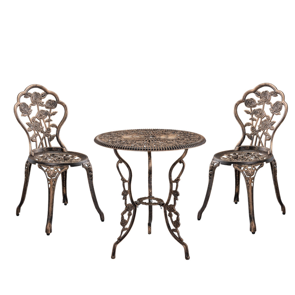 Set Mobili da Bistrot Wakefield con Motivi Floreali - Effetto Bronzo Antichizzato casa.pro