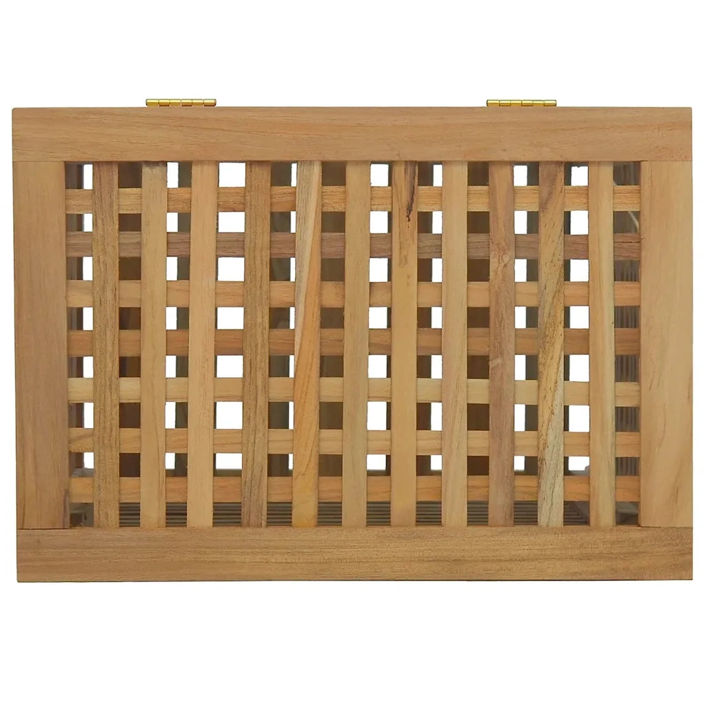 Cesto del Bucato 50x35x60 cm in Legno Massello di Teak cod mxl 64583