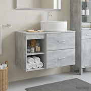 Set di mobili per il bagno 2 pz Grigio Cemento 3403907