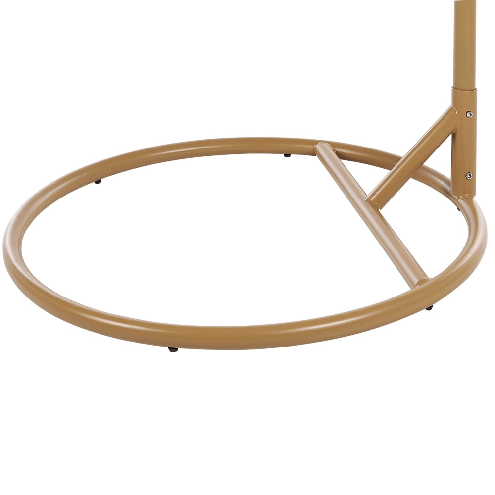 Sedia a uovo sospesa Sedile in corda beige Supporto in acciaio Cuscino morbido Boho Rustico