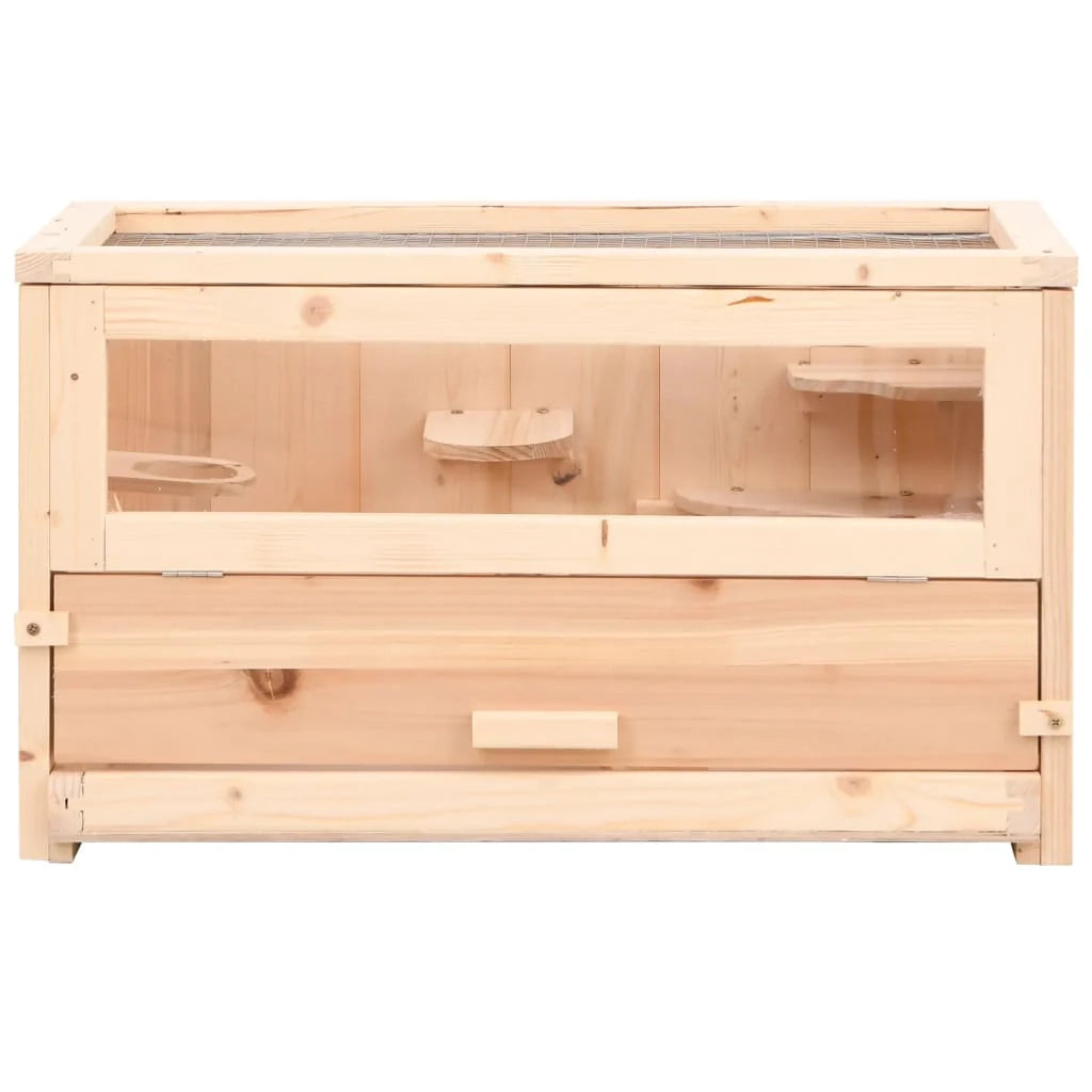 Gabbia per criceti 60 x 30 x 35 cm in legno massello di abete marrone 02_0041679