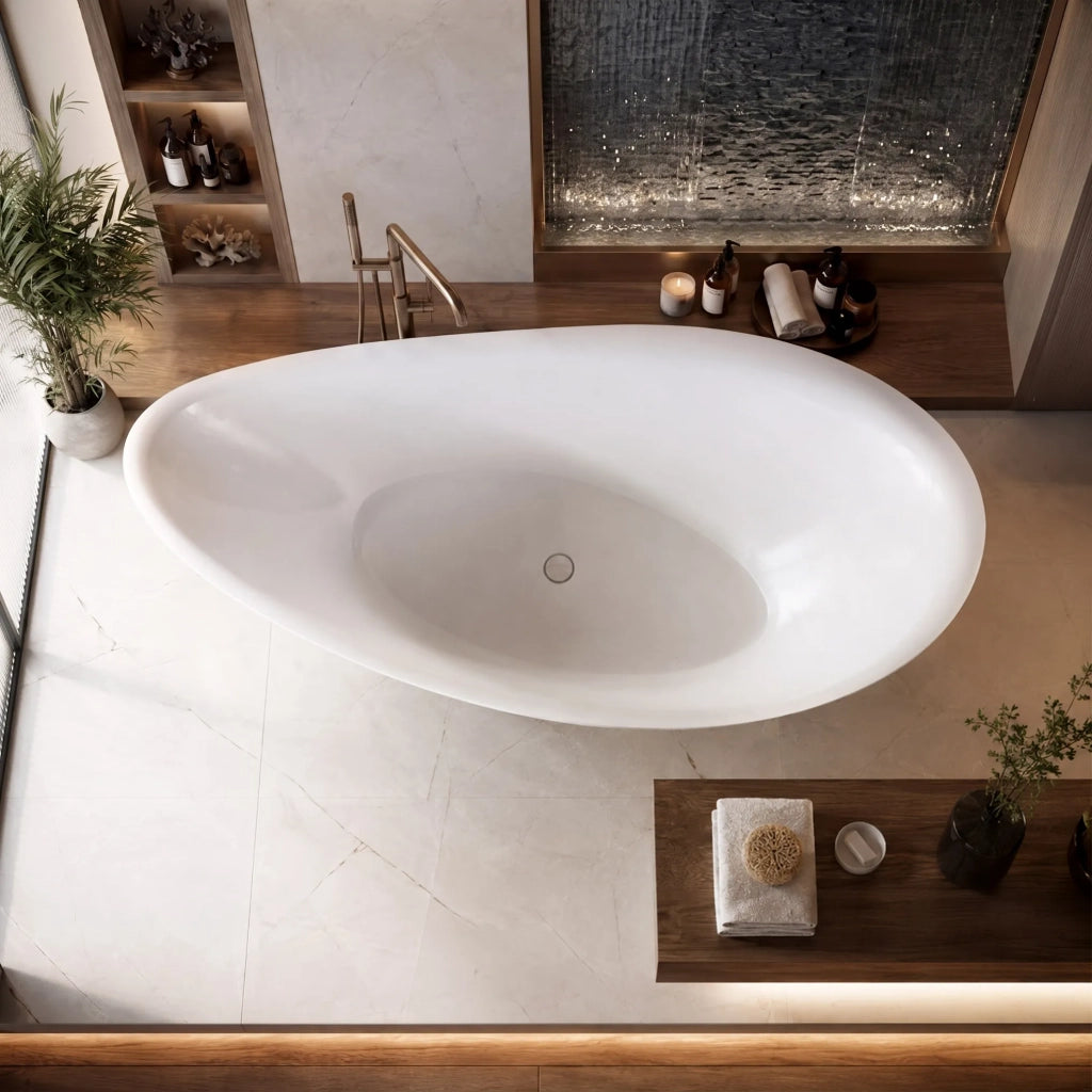 Vasca Da Bagno Freestanding Rea Maris 180 Copritappo bianco