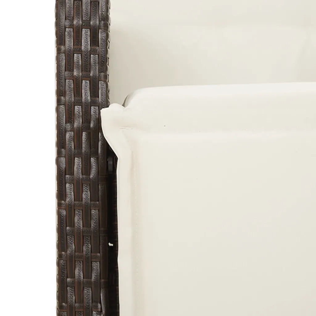 Set Bistrò da Giardino 11 pz con Cuscini in Polyrattan Marrone 3277264