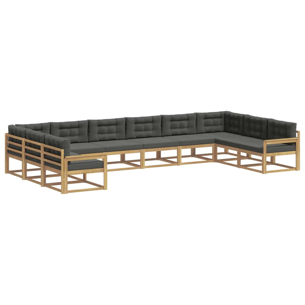 Set di divani da esterno 10 pz Bianco e Antracite 3387096