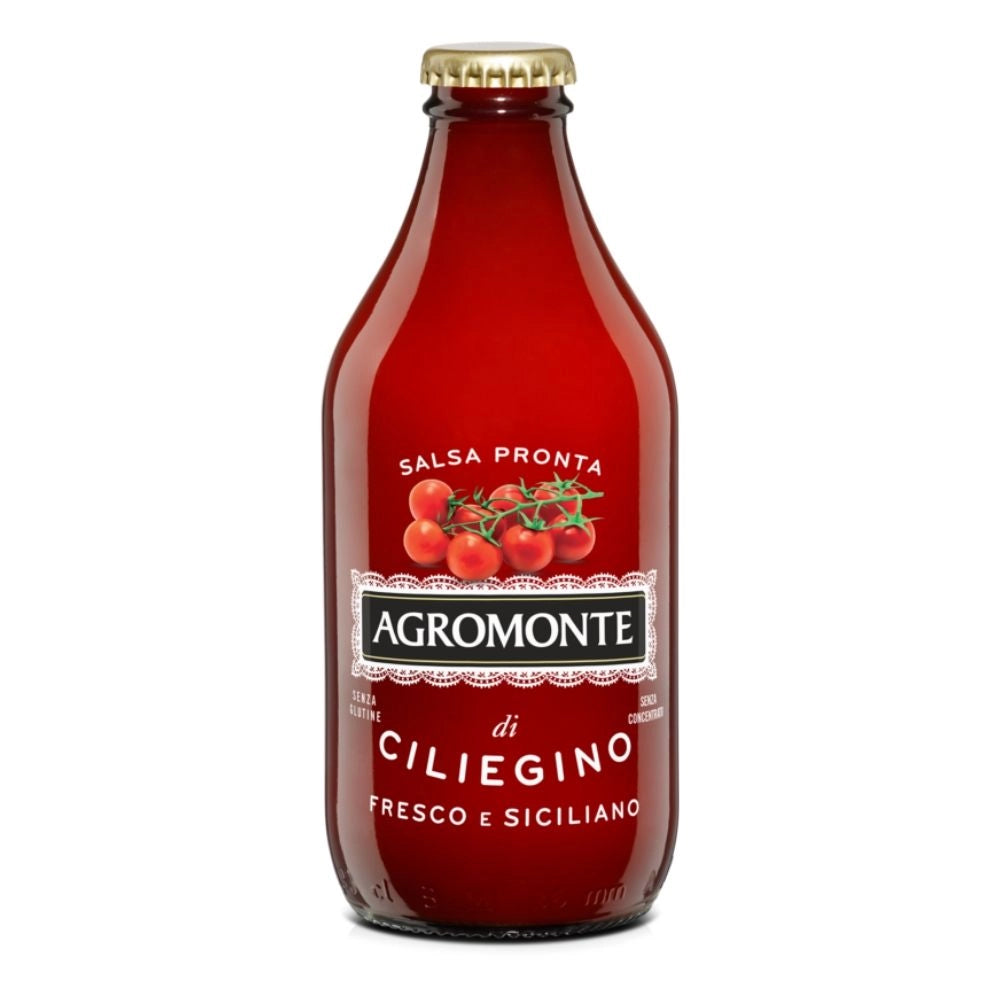Agromonte salsa pronta di pomodorino ciliegino in bottiglia da 330 grammi