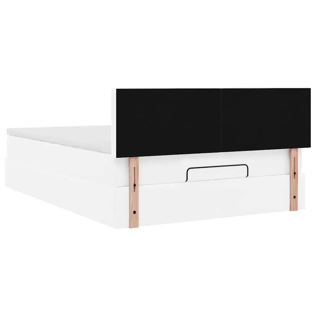 Pouf Letto con Materassi e LED Bianco Puro 140x190cm Similpelle 3312153