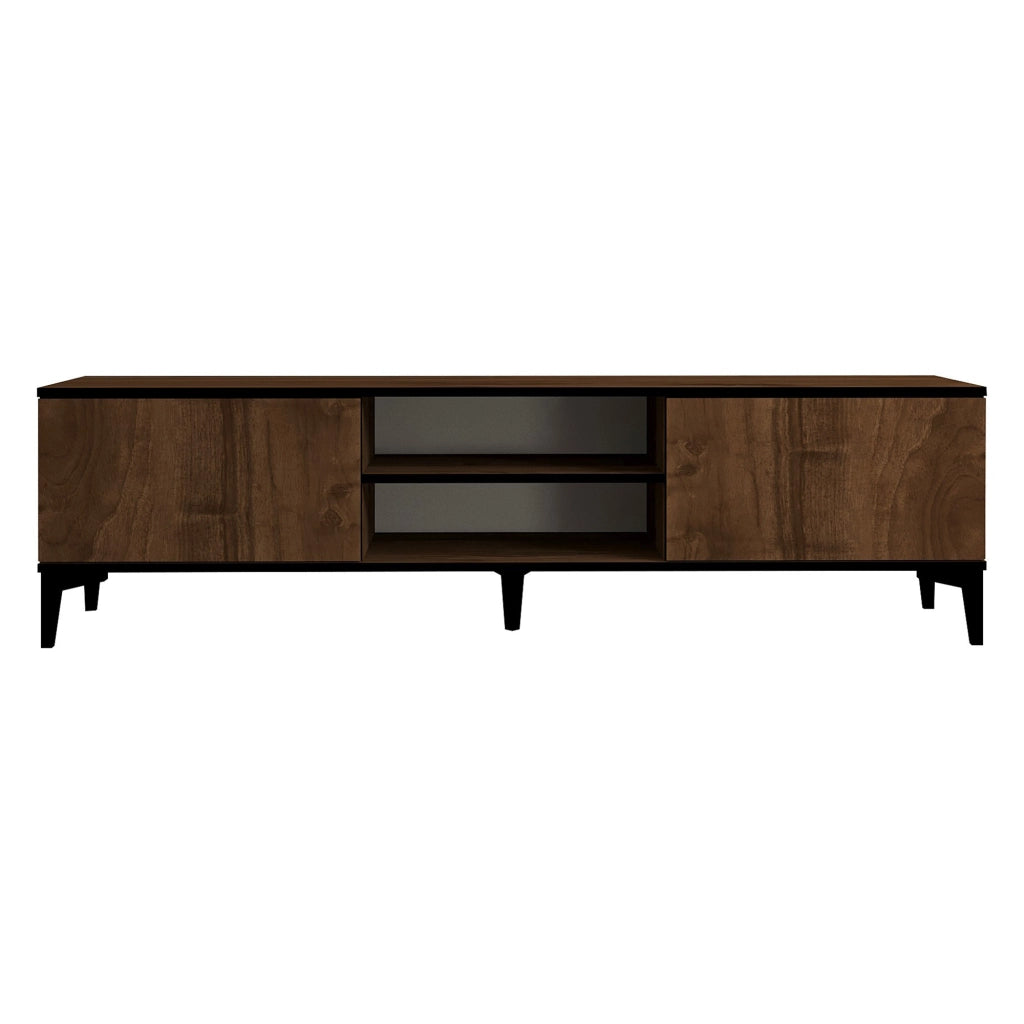 Fonni, Mobile Porta tv un Ripiano, 180x40x45h cm Marrone Noce