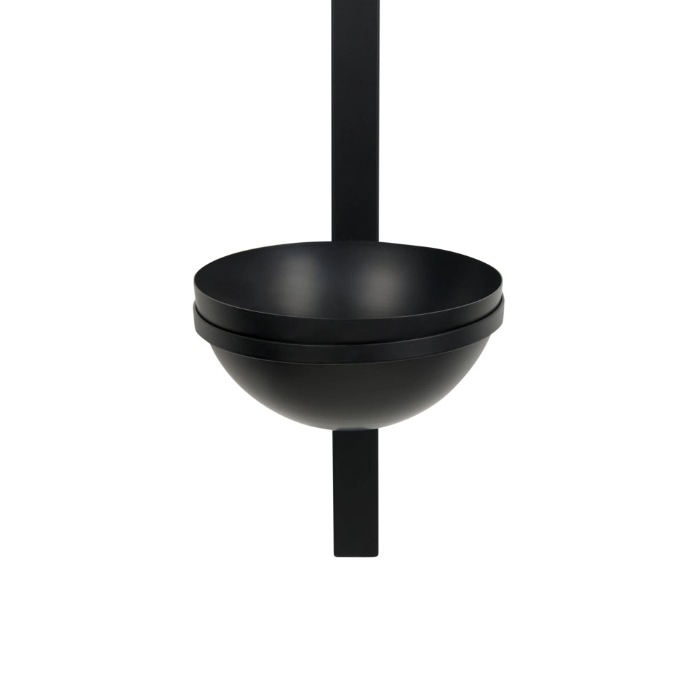 Lampada da parete con vaso per piante base nera in metallo e paralume in vetro stile moderno camera da letto