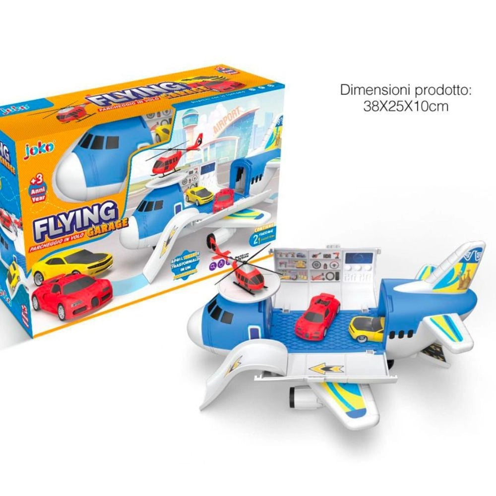 Trade Shop - Parcheggio Aereo Macchinine Elicottero Giocattolo Per Bambini 38x25x10 Cm Età 3+ -