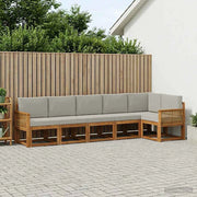 Set di divani da esterno 6 pz Naturale e Grigio Chiaro 3385257