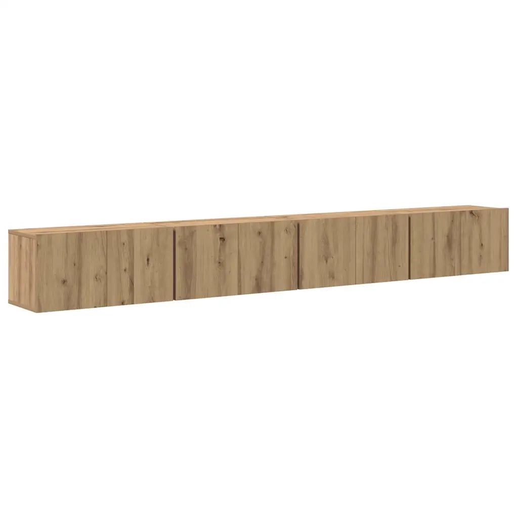 Set mobile TV 4 pcs Rovere artigianale Legno multistrato 3393572