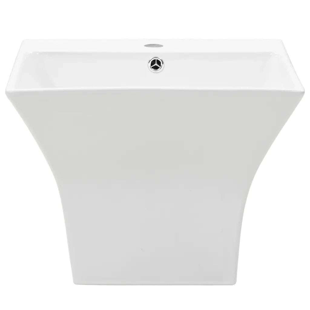 vidaXL Lavabo a Parete in Ceramica Bianco 500x450x410 mm
