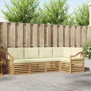Set divano sezionale con cuscino 5 pcs Bianco e Crema
