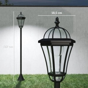 Confezione da 2 lanterne solari LED da esterno nere con protezione IP44