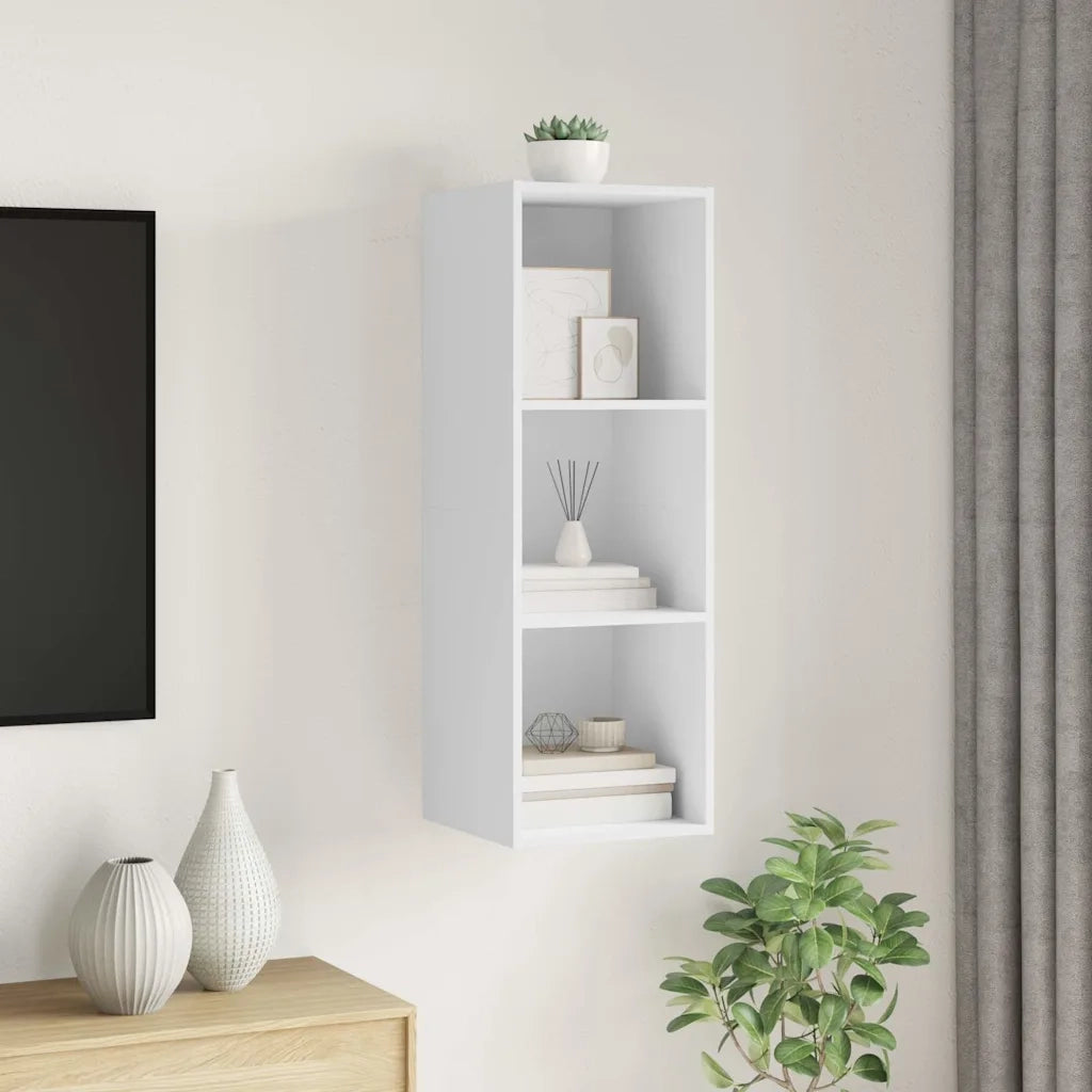 Mobile TV da Parete Bianco 37x37x107 cm in Legno Multistrato