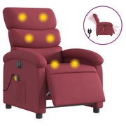 Poltrona Massaggiante | Sedia Relax Reclinabile Elettrica Rosso Vino Tessuto