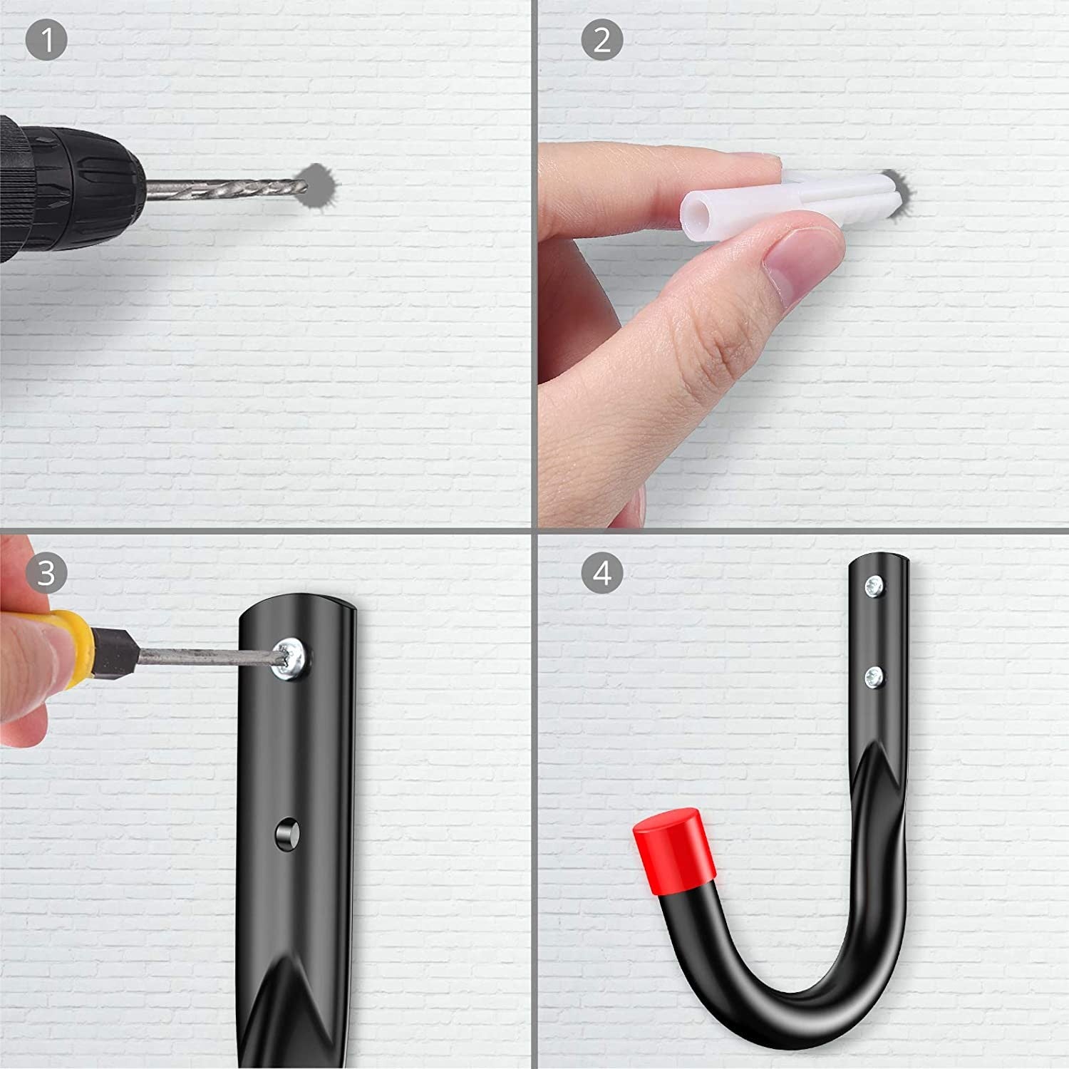 Kit 6 pz Ganci Universali Multiuso in Metallo da Parete