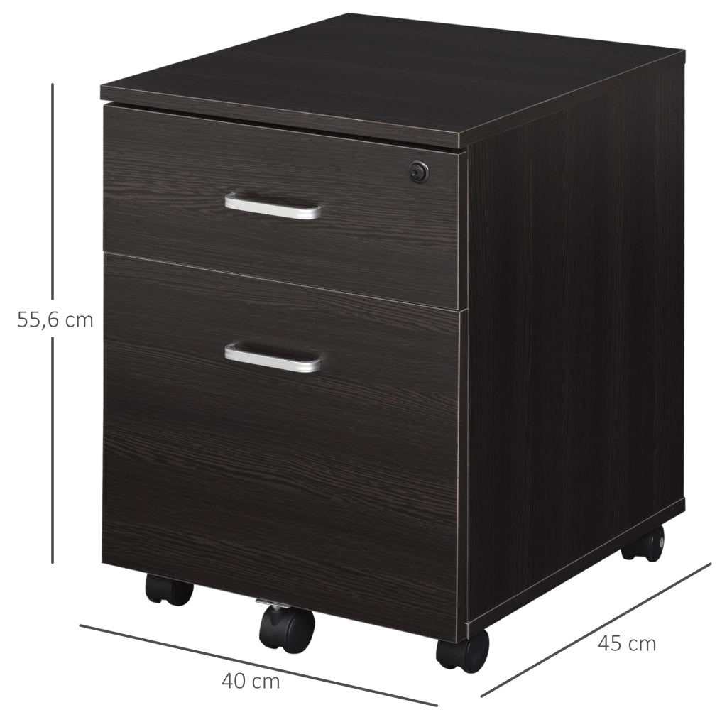 Cassettiera Mobile con Ruote per Archiviazione A4 ¨C Zephmum ¨C Wengu¨¦ 40x45x55,6 cm