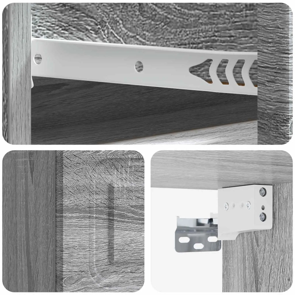 Mobiletto da notte a muro 2 pcs Grigio Sonoma 34,5 x 33 x 20 cm