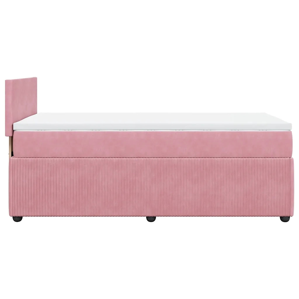 Giroletto a Molle con Materasso Rosa 80x200 cm in Velluto