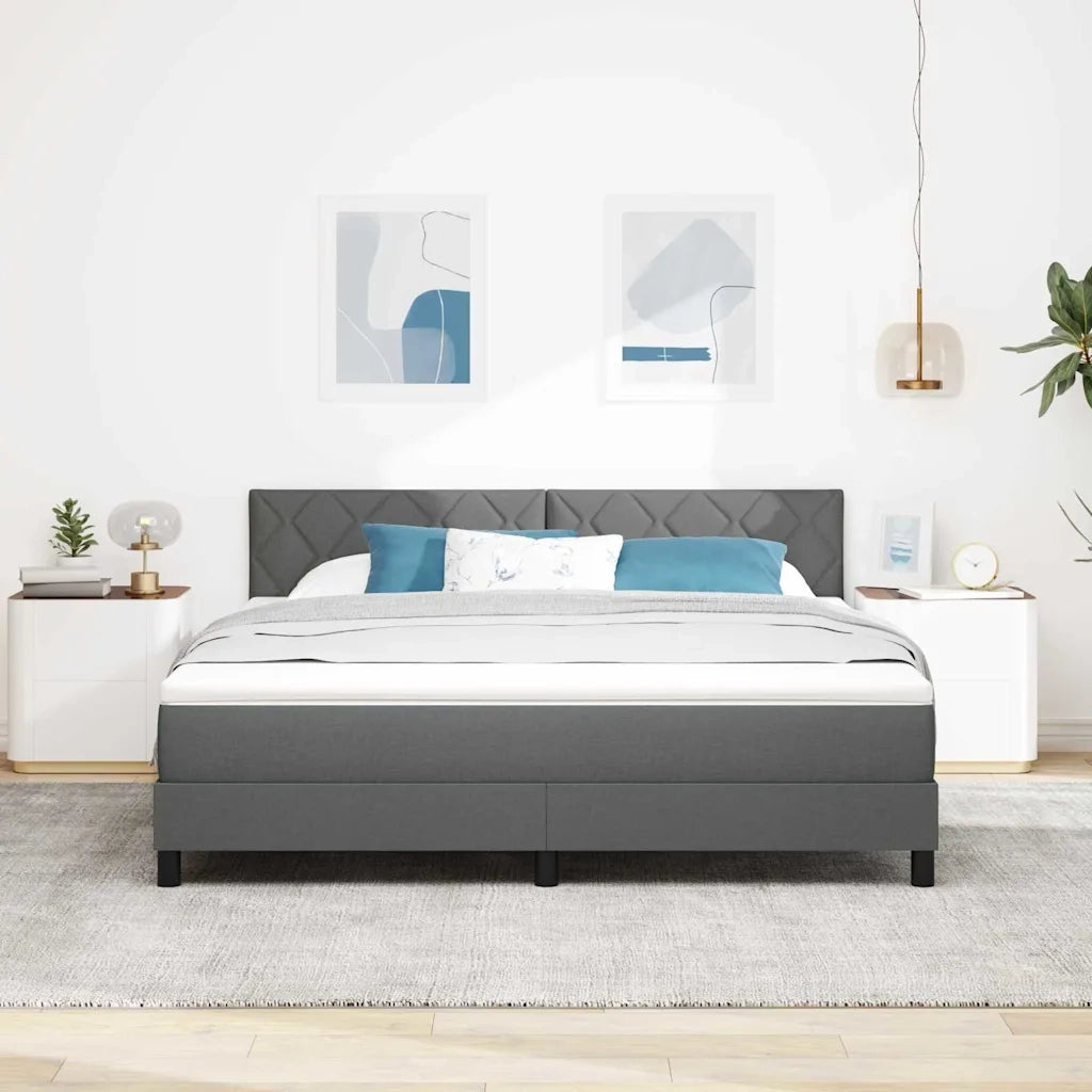 Letto a molle con testiera Grigio scuro 180 x 200 cm Tessuto 3338784