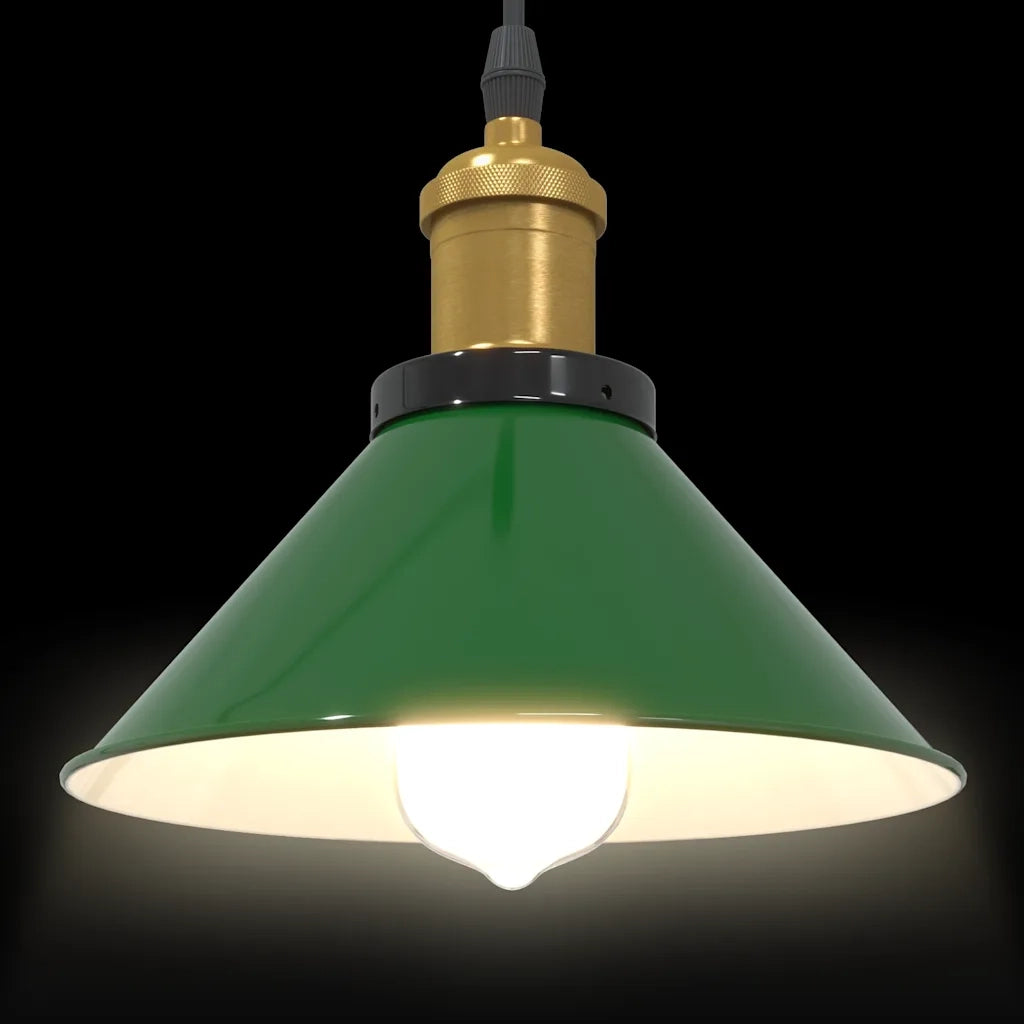 Lampada a Sospensione Regolabile E27 Verde Lucido ?22cm Metallo CFW1754133