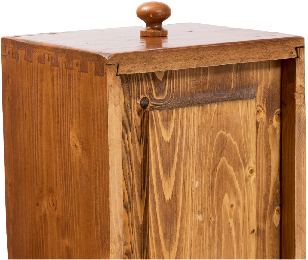 Biscottini Mobile porta Tv Country in legno massello di tiglio finitura noce L129xPR40xH60 cm. Made in Italy