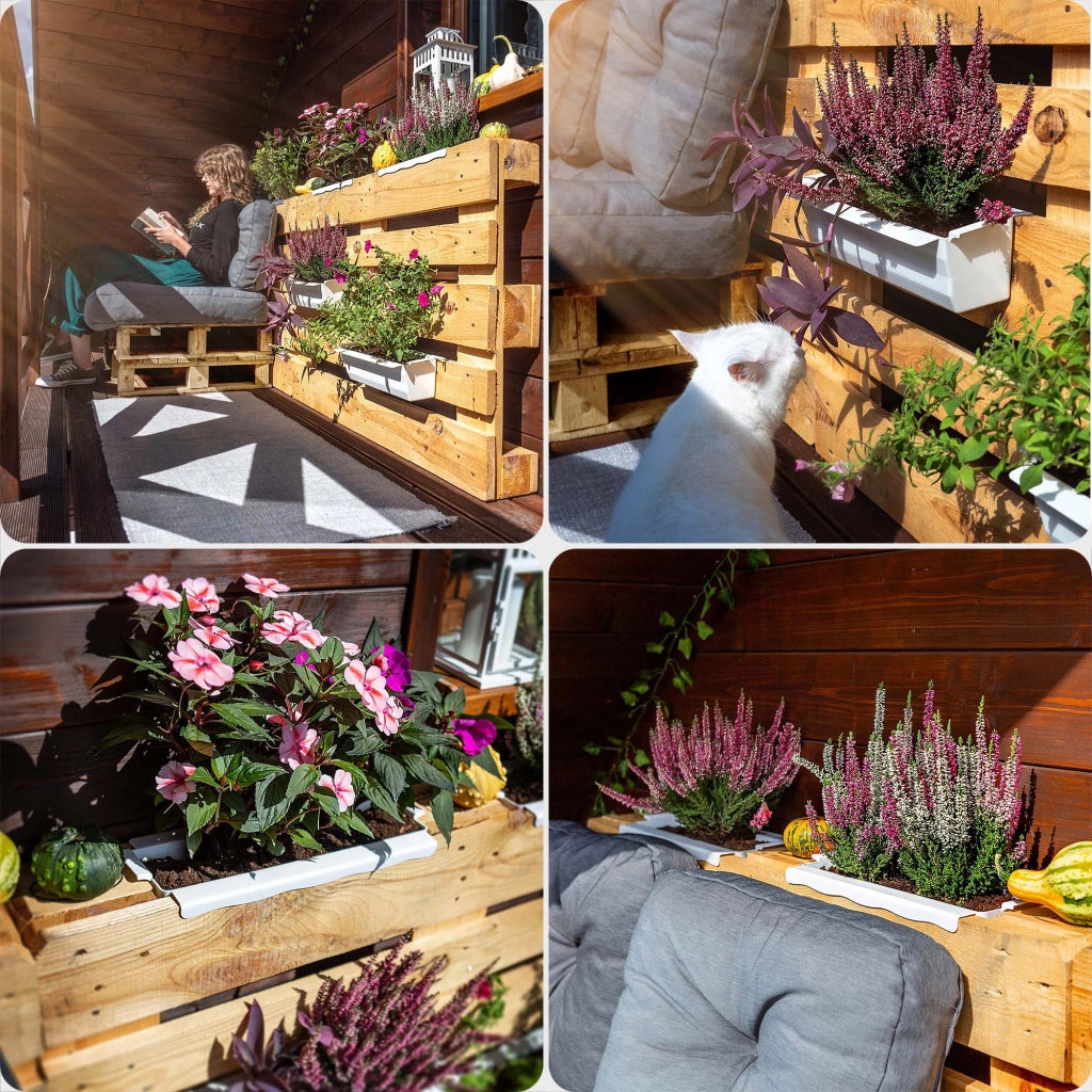 Vaso da fiori KADAX, vasi da fiori per Europallets, scatola da 40 cm, 16 pezzi