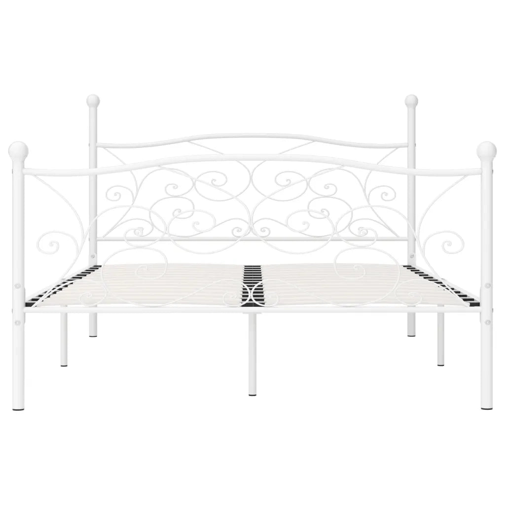 Giroletto con Doghe-Struttura Letto Bianco in Metallo 140x200 cm