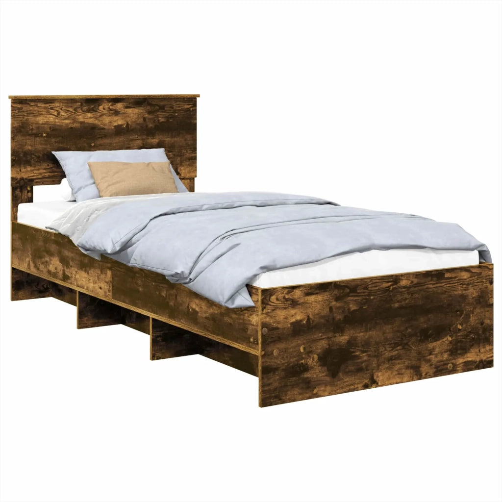 Struttura del letto Rovere fumé 90 x 200 cm Legno multistrato