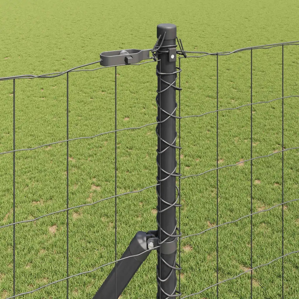 Recinzione da Giardino | Recinzione con Posto Grigio 1,5 x 10 m Acciaio e PVC