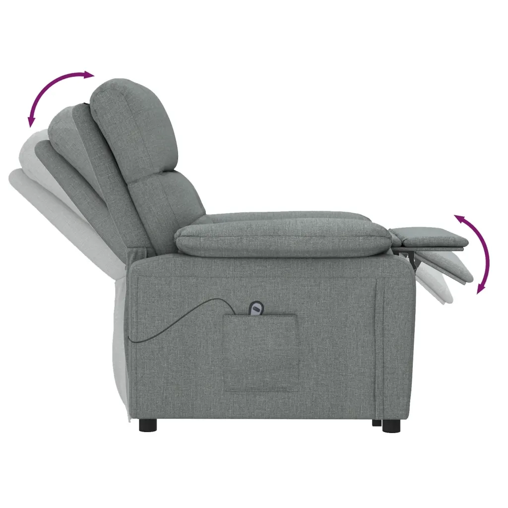 Poltrona | Sedia Relax Elettrica Reclinabile Grigio Scuro in Tessuto