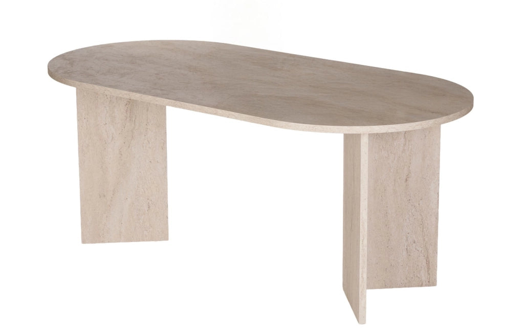 Tavolo da pranzo in legno "Sablin" - 180 x 89 x 75 cm - Travertino