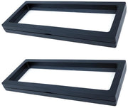 Vetrina a effetto 3D - Scatola da esposizione galleggiante - Supporto per gioielli - Vetrina - 2 pezzi - 230 x 90 mm - Nero