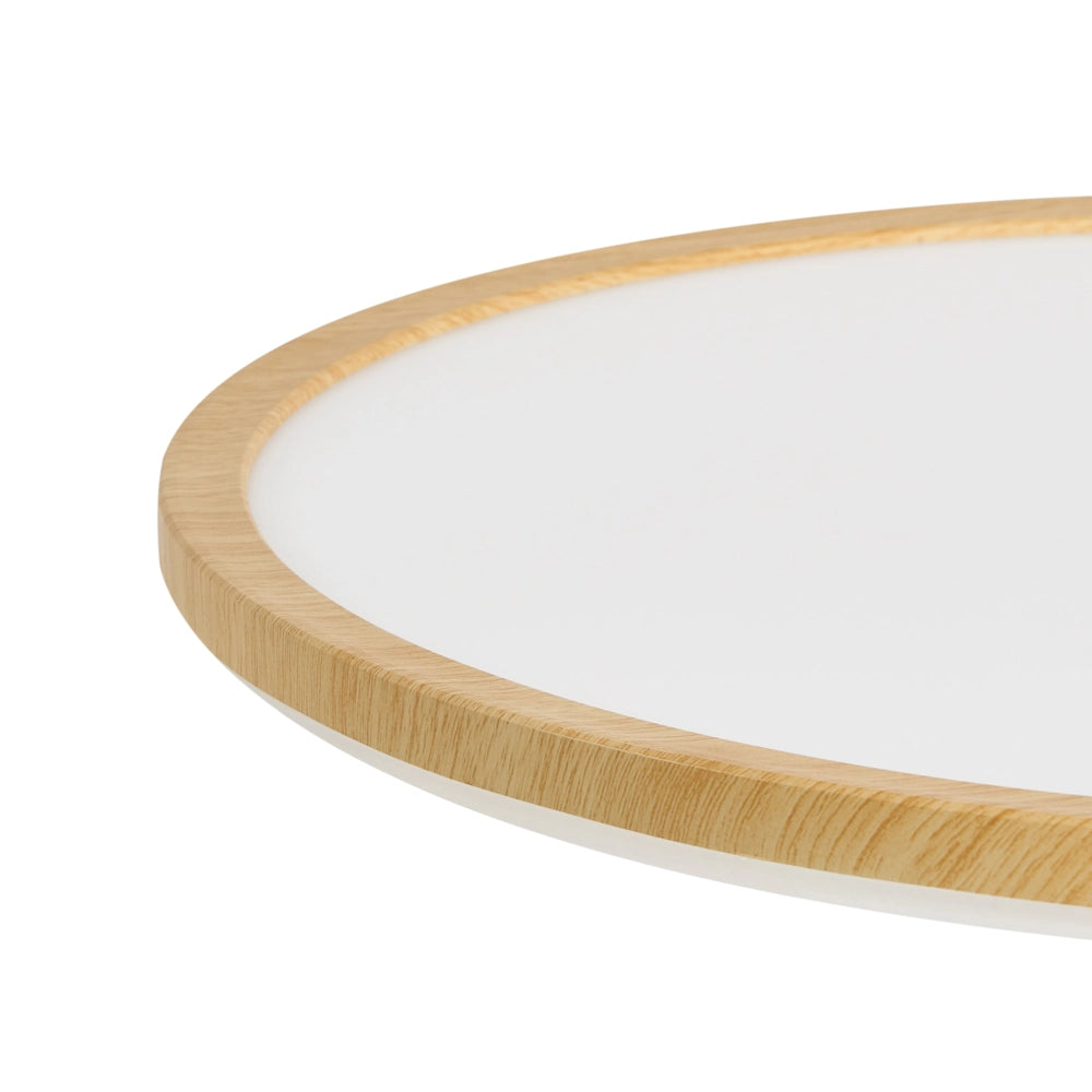 Plafoniera LED Marrone Chiaro 42 cm Sintetica Rotonda Pannello Luminoso LED a Filo Soffitto con Telecomando