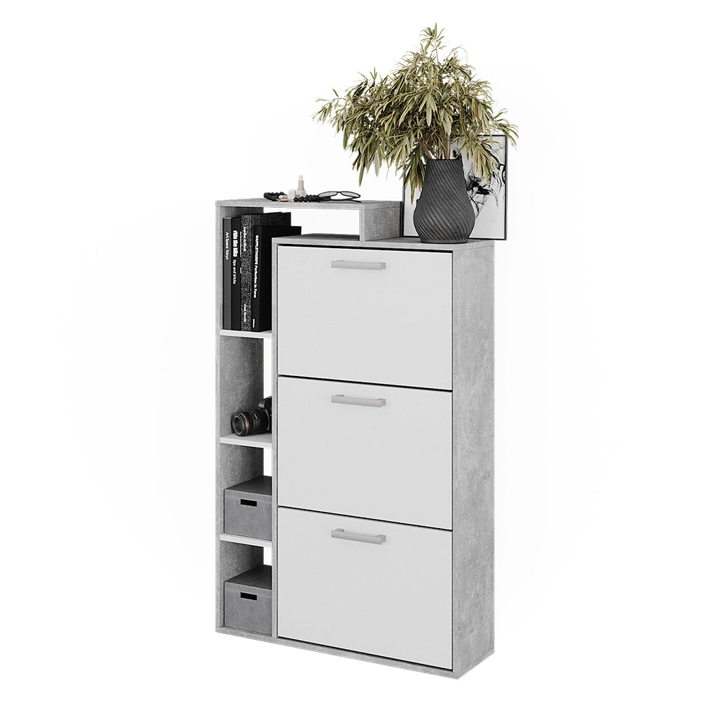 Vicco Scarpiera Calcestruzzo 80 x 128.3 cm con 3 scomparti