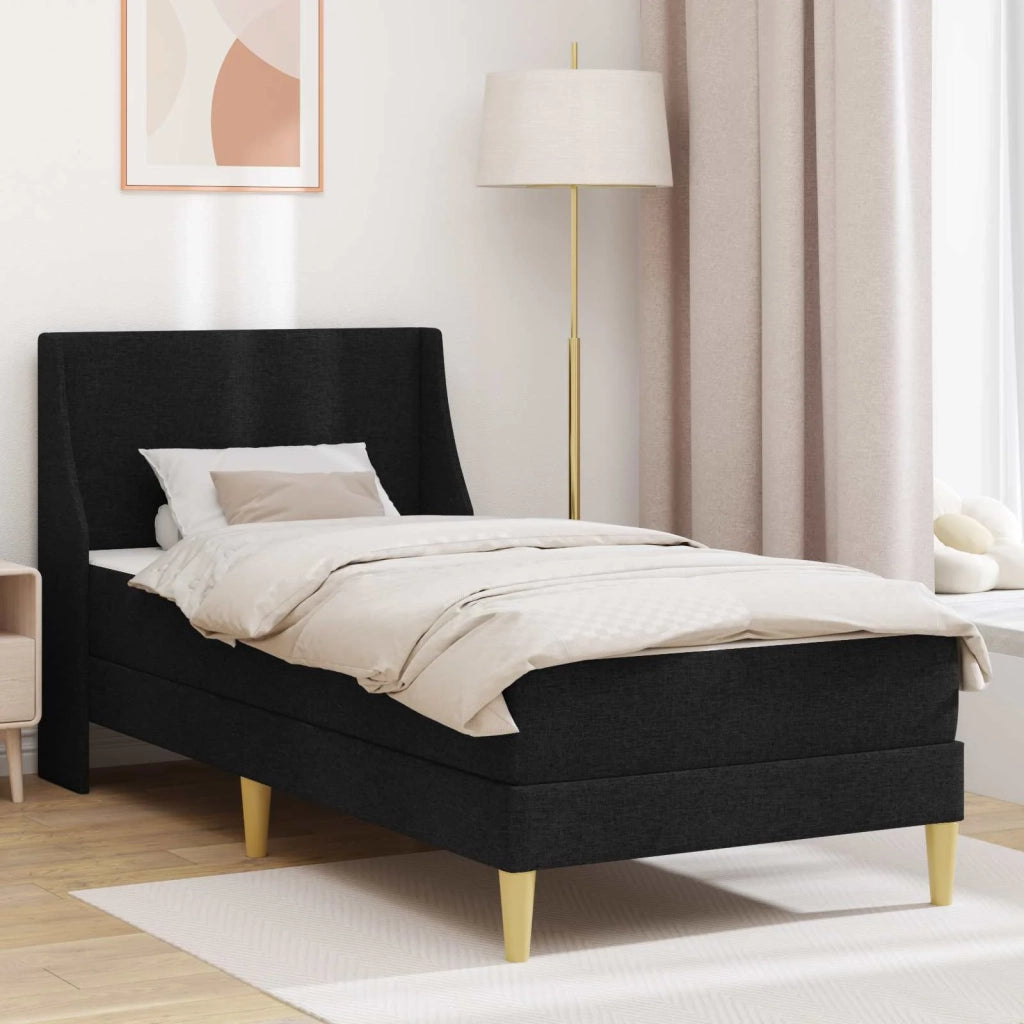 Struttura letto con materasso-Giroletto Nero 90 x 190 cm Poliestere