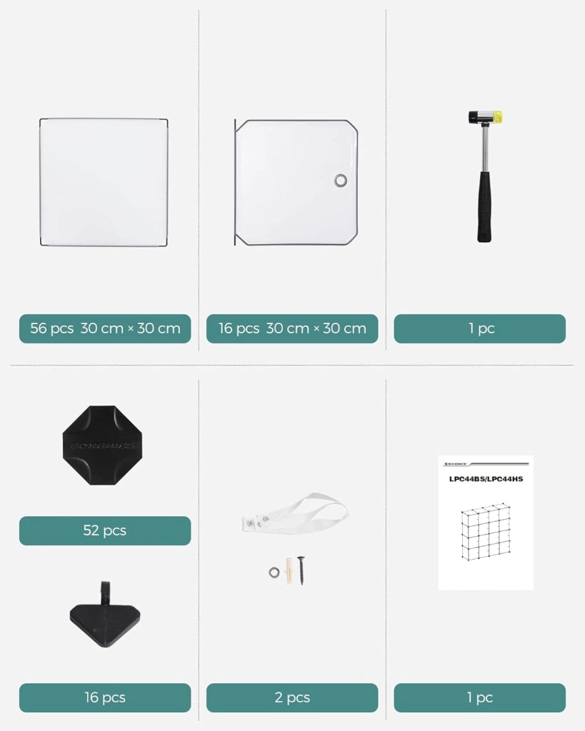 SONGMICS Armadio a 16 Cubi, Portaoggetti Organizzatore, Armadietto Mobiletto con Ante, per Abiti Scarpe Libri, Facile da Assemblare, Bianco LPC44BS