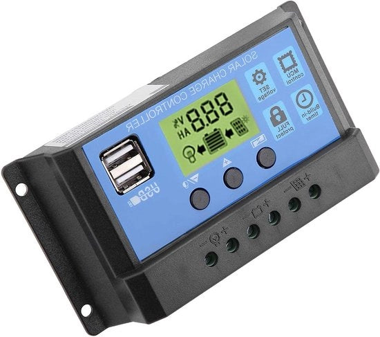 Regolatore di carica per pannelli solari e batterie Regolatore intelligente con display LCD 10A/20A/30A (YJSS-30A) - PWM 12V/24V Dual USB