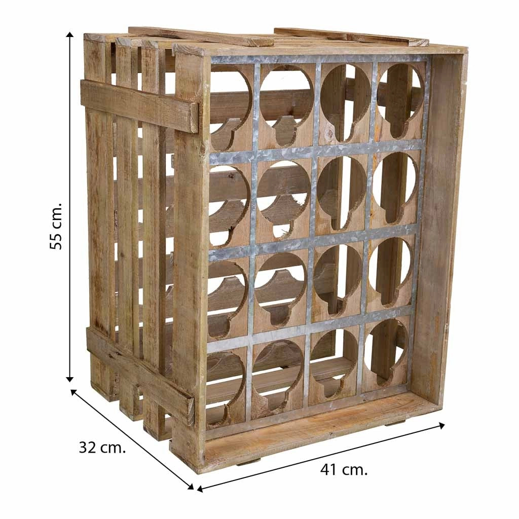 Cassetto portabottiglie in legno marrone 41x32x55h