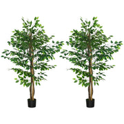 Pianta Finta Ficus 150 cm con Vaso ¨C Zephmum ¨C Verde Realistico Tronco Liane