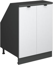 Mobile sottotetto Rion, Ondulazione bianca, 60 x 81.6 cm con 2 porte, carcassa 60 cm profondità, adatto per il salvaspazio sotto tetti spioventi