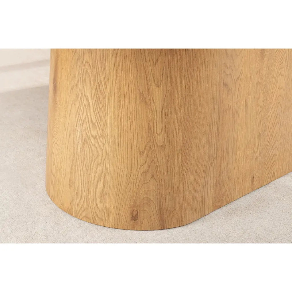 Tavolo da pranzo LUMEA – Ovale 200 cm – Effetto marmo bianco – Piede largo – Stile contemporaneo