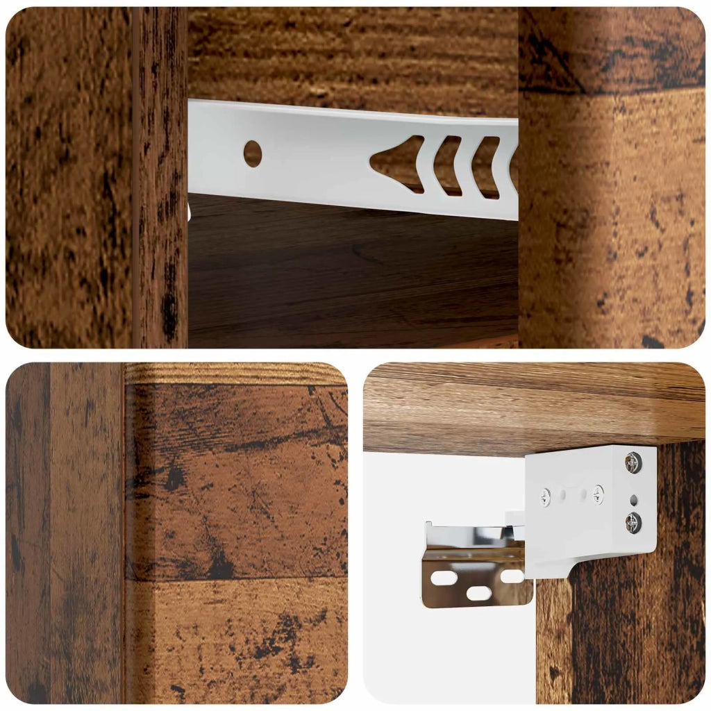 Mobiletto da notte a muro Legno antico 34,5 x 33 x 20 cm 899121
