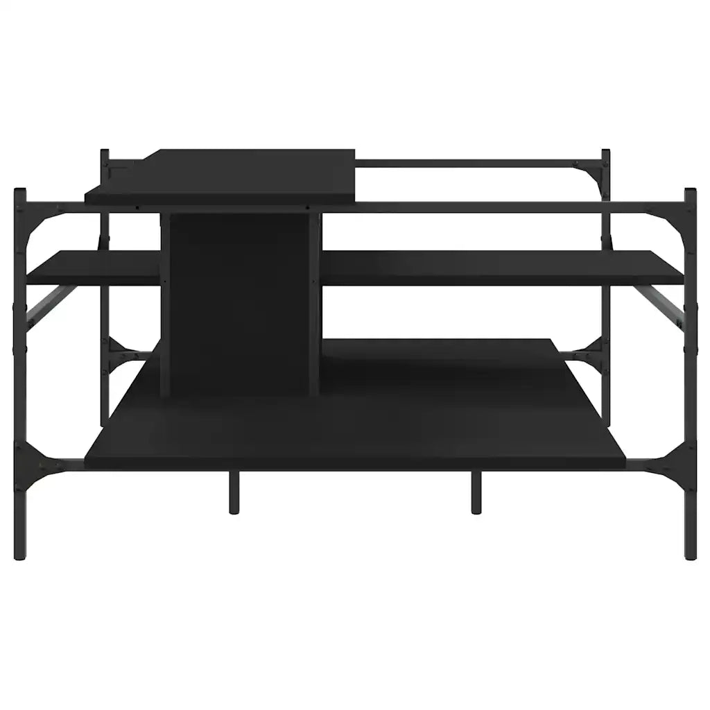 Tavolino da Salotto-Tavolino da soggiorno-Tavolo Nero 100x100x48,5 cm in Legno?Multistrato