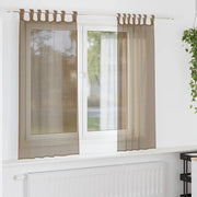 Tende in Voile con Passanti 2 pz Marrone Chiaro 140x140 cm 4102311