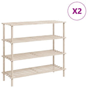 Scarpiere a 4 Livelli 2 pz in Legno Massello di Abete cod mxl 47837