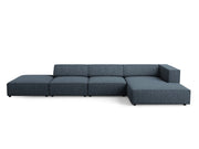 Cosmopolitan Design - Divano angolare destro "Arendal" 5 posti in ciniglia blu reale 